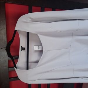 Elegant Light Gray (ecru/eggshell) Ann Taylor Peplum top.